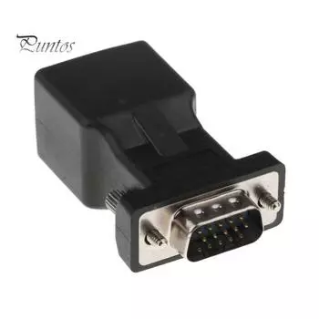 2 шт. 15-контактный разъем VGA «папа» и «мама» RJ45 Ethernet-адаптер, удлинитель локальной сети