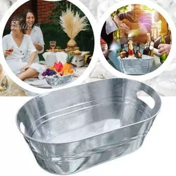 2 шт. 15 л ведро для льда, металлическое ведро для льда для пива, напитков, большая емкость, охладитель для напитков, ведро для хранения для вечеринки 15L