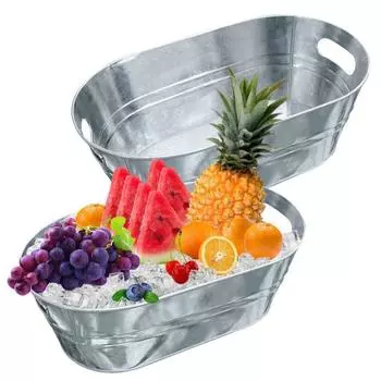 2 шт. 15 л ведро для льда, металлическая ванна для льда, ведро для хранения пива, напитков большой емкости, охладитель для напитков