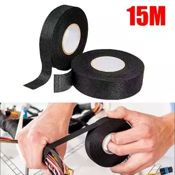 2 шт., 15 м/рулон, термостойкая клейкая тканевая лента для автомобильного кабельного жгута, ткацкий станок, электрическая нагревательная лента 2PC