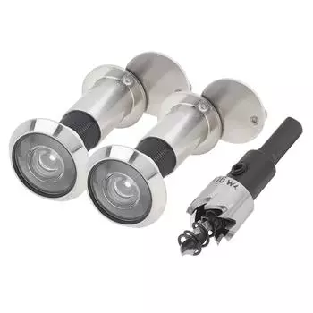 2 шт., 16 мм/0,63 дюйма, 200 градусов, цинковый сплав, дверной глазок, набор сверл для дверей толщиной от 1,57 до 2,56 дюйма, дом/офис/отель