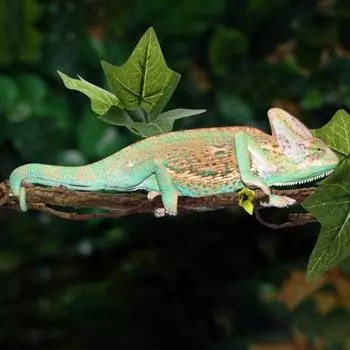 2 шт. 17-дюймовые ветки для рептилий с присосками, лазающие лианы для ящериц с листьями