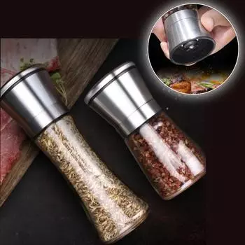 2 шт. 180/200 мл мельница для перца с мельницей из нержавеющей стали ручная стеклянная соль и перец черная мельница машина для дома