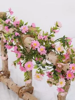 2 шт., 180 см, искусственная лоза ромашки, искусственный цветок, цветочные веревки, висячие лозы плюща, искусственные лозы ромашки для дома, декор свадебной арки фиолетовый