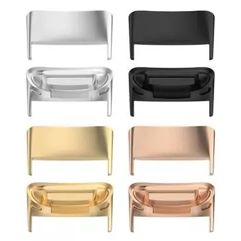 2 шт., 18 мм, ремешки из нержавеющей стали, разъемы для ремешков, адаптеры для Fitbit Charge 5 чёрный