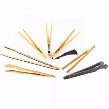 2 шт. 18 см бамбуковое дерево деревянные щипцы для еды тост салат тостер бекон сахар ледяной чай щипцы зажимы для чая посуда для кухни