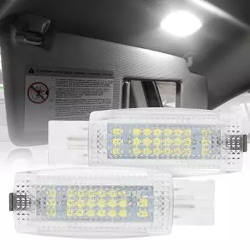 2 шт., 18 светодиодов, солнцезащитный козырек, косметическое зеркало, лампа для чтения для VW Golf 4 5 6 7 Passat B5 B6 B7 CC Jetta Polo EOS Tiguan Touran Beetle белый