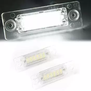 2 шт. 18SMD светодиодный фонарь подсветки номерного знака 6000K белый для Touran для Passat T5 для Skoda для Superb MK1 3U B5 аксессуары для транспортных средств CHINA
