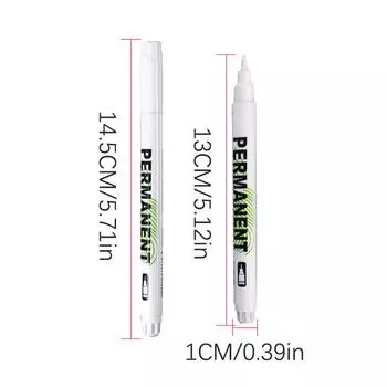 2 шт., 1,0 мм, белые перманентные маркеры, маркер с глубокими отверстиями для дерева, камня, пластика, кожи, стекла, камня, металла, художественный маркер
