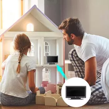 2 шт. 1:12 Кукольный домик Миниатюрная мебель Телевизор Телевизор с 1 шт. Пульт дистанционного управления чёрный