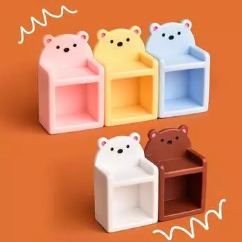2 шт. 1/12 кукольный домик Мини Медведь Книжная полка Модель Кукольный домик Мебель Украшения Кукольный дом Аксессуары Микро Сцена Фото Реквизит жёлтый