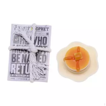 2 шт. 1/12 масштаб миниатюрная газета и десерт искусственные реалистичные украшения для кукольного домика аксессуары