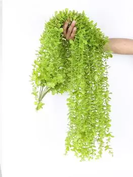 2 шт. 1,2 м устойчивое к ультрафиолетовому излучению искусственное подвесное растение искусственное подвесное растение эвкалиптовые растения пластиковые растения для комнаты свадьба внутренний балкон декор светло-зеленый