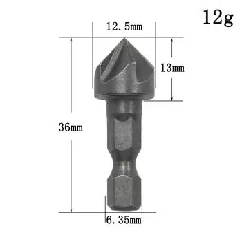 2 шт. 1/2 шестигранный хвостовик пятилезвийное потайное сверло 12,5 мм 5 шт. деревообрабатывающий инструмент открывалка для торцевания набор сверл для снятия заусенцев