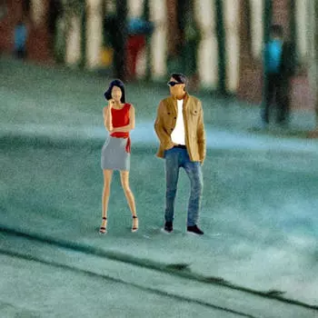 2 шт. 1/64 Фигурки женщин и мужчин Крошечные люди Модель Макет Коллекции Поделки Расписанные вручную Red khaki