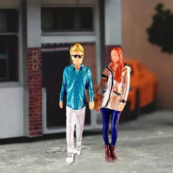 2 шт. 1:64 масштаба пара фигурок персонажей модель автомобиля соответствия длинные волосы девушка для рабочего стола