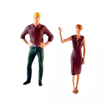 2 шт. 1/64 Модель женской и мужской фигурки, парные фигурки из синтетической смолы, реквизит для съемок, кофейный