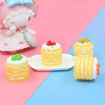 2 шт. 1/6 масштаба кукольный миниатюрный торт, хлеб, десерт, мини-еда своими руками