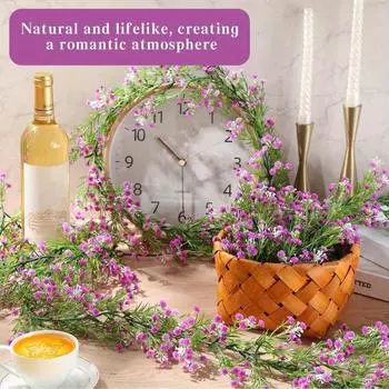 2 шт. 1,8 м искусственные лианы из гипсофилы, искусственная подвесная гирлянда из гипсофилы, лианы из гипсофилы для свадебной вечеринки, домашний фон, настенный декор фиолетовый