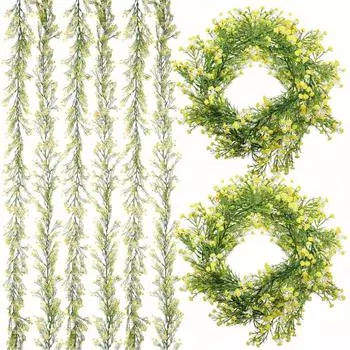 2 шт. 1,8 м искусственные лианы из гипсофилы, искусственная подвесная гирлянда из гипсофилы, лианы из гипсофилы для свадебной вечеринки, домашний фон, настенный декор фиолетовый