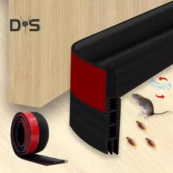 2 шт. 1 м уплотнительная лента для нижней части двери, клейкая лента TPE для подметания под дверью, погодная прокладка, легкая, шумо-пылезащитная, ветрозащитная дверная пробка для нижнего зазора двери 2pcs белый