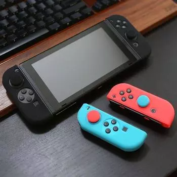 2 шт. 1 пара противоскользящих силиконовых защитных чехлов для контроллера + 1 пара накладок на джойстик White