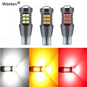 2 шт./1 шт. 12 В, супер яркая сигнальная лампа T15 921 912 3030 W16W 27SMD светодиодная лампа Canbus без ошибок, резервные лампы заднего хода T15-1pc белый