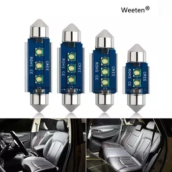 2 шт./1 шт. 31 мм, 36 мм, 39 мм, 41 мм CREE, высокая яркость, светодиодные лампы для салона автомобиля, внутренние купольные светильники, пластина 31mm-1pc белый