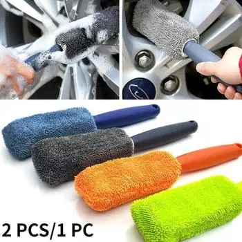 2 шт./1 шт., 4 цвета, щетка для шин из микрофибры с длинной ручкой, портативная щетка для обода колес, принадлежности для мытья автомобиля, инструмент Stonego 1pc синий