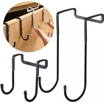 2 шт./1 шт. крючок из нержавеющей стали, двойной S-образный крючок без штамповки, кухонный крючок для ванной комнаты, дверца шкафа, задняя панель, пальто для хранения полотенец S 1PC-BLACK