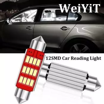 2 шт./1 шт. светодиодная 12 SMD автомобильная светодиодная лампа для чтения Canbus лампа DC12V 36 мм 39 мм 42 мм автозапчасти 31mm-1Pcs белый