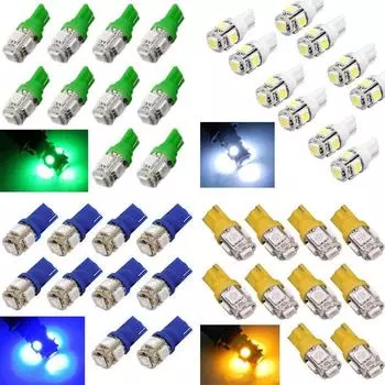 2 шт./1 шт. T10 DC 12 В 5SMD 5050 ксеноновые светодиодные лампы 192 168 194 W5W 2825 158 дверной светильник внутренний свет 1Pcs синий