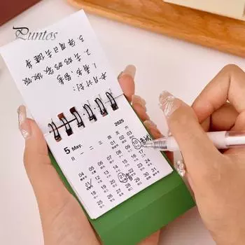 2 шт. 2025 настольный календарь мини настольный перекидной календарь портативный школьный канцелярский планировщик обучения карманный календарь белый