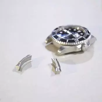 2 шт., 20 мм, 21 мм, матовое серебро, изогнутая концевая ссылка, только для 40 мм, 41 мм, новый ремешок для часов Submariner, резиновый кожаный ремешок 20mm for Submariner