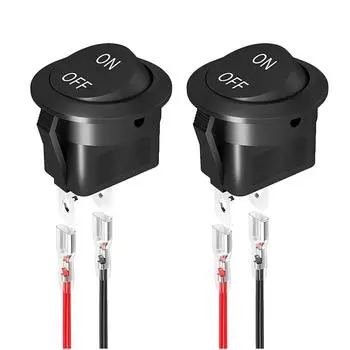 2 шт. 20 мм автомобильный круглый тумблерный переключатель ВКЛ ВЫКЛ 12 В тумблерный переключатель 12 В автомобильный RV 2-контактный переключатель с проводом 01#