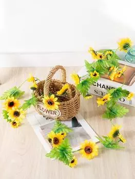 2 шт. 230 см искусственные растения шелковые лозы искусственные цветы подсолнечника для домашнего декора вечеринки свадьбы арки украшения для кондиционера водопровода