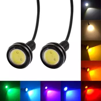 2 шт. 23 мм 18 мм орлиный глаз свет автомобиля светодиодные дневные ходовые огни резервного двигателя парковочные противотуманные фары 2X 18mm LED белый