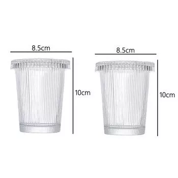 2 шт. 240 мл/380 мл вертикальные узорчатые стеклянные чашки с крышкой для холодного кофе латте кружки для кафе прозрачные напитки бытовые бокалы для вина 2pcs