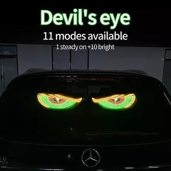 2 шт. 24 В 12 В USB светодиодный Devil Eye динамический большой Devil Eyes свет для автомобилей, программируемый светодиодный дисплей для оконного экрана для грузовика