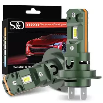 2 шт. 25000LM H7 комплект светодиодных лампочек для фар, мини беспроводной 50 Вт CSP для автомобильных фар, автодиодные лампы H7 Turbo Led 12 В, белый 6500 К