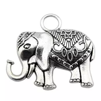 2 шт. 28x31 мм двусторонние подвески в виде слона античное серебро цвет ремесленные украшения бренд: WYISYWG