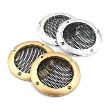 2 шт. 2 дюйма крышка динамика аудио декоративная круглая металлическая сетка решетка золотой