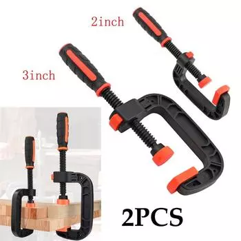 2 шт. 2-дюймовый/3-дюймовый деревообрабатывающий C-образный зажим G-образные зажимы для деревообрабатывающего тяжелого пластикового резинового верстака с быстрофиксируемым зажимом ручные инструменты 2pcs