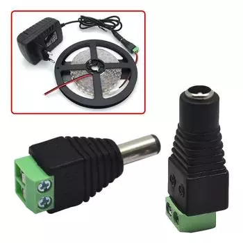 2 шт., 2-контактный светодиодный разъем постоянного тока для пайки с гнездом и штекером, каждый 1 шт. постоянного тока для 5050 3528 2835, светодиодная лента, светодиодная полоса Female