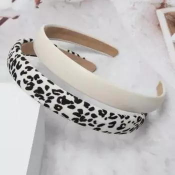 2 шт. 2 см Леопардовые повязки на голову Однотонные ПУ повязки для волос Набор для женщин Повязка на голову Девочки Тиара Элегантный головной убор Аксессуары для волос