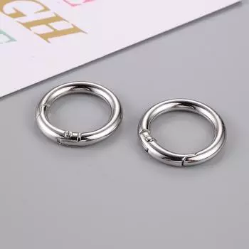 2 шт. 2 см металлические круглые триггерные кольца DIY аксессуары сплав для сумки (Серебряный)