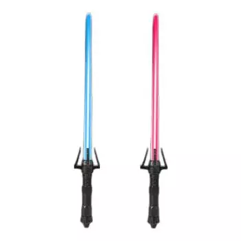2 шт. 2 в 1 7 цветов меняющий светящийся меч расширяемый световой меч со звуком косплей игрушка для детей Red light +blue light