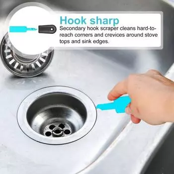 2 шт. 2-в-1 самозатачивающийся скребок для чистки, крючок, скребок для кухонной стеклянной плиты красный