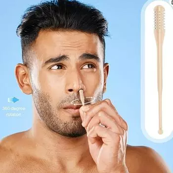 2 шт. 2 в 1 щетка для чистки ушей и вращающийся триммер для носа портативный ручной инструмент для чистки носа 2pcs