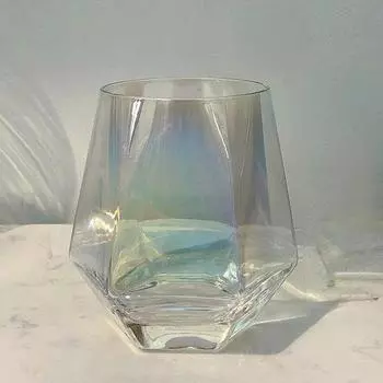 2 шт. 300 мл Стеклянный Цветной Шестигранный Прозрачный Стакан для Воды Молока Сока Напитков Бокал для Иностранного Вина для Кухни Дома Стеклянные Чашки Кружка 300ml